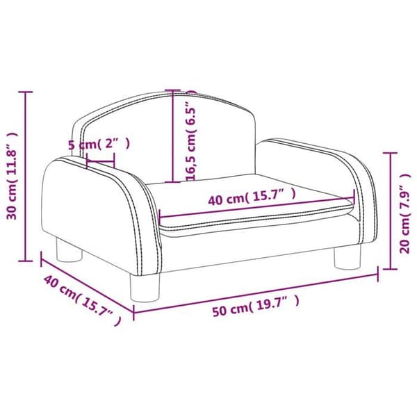 vidaXL Barnsoffa cappuccino 50x40x30 cm konstläder 3196378