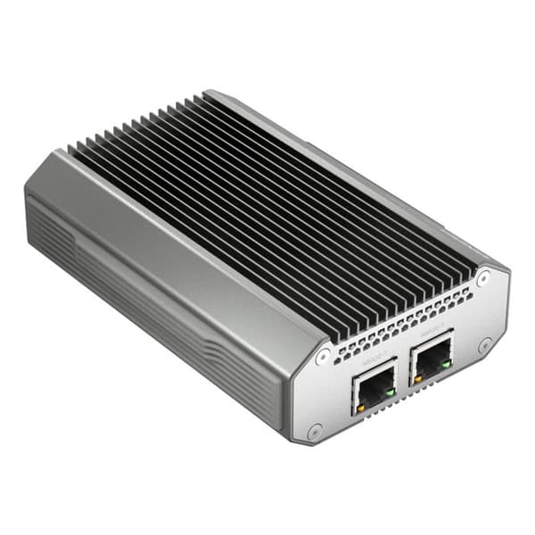 Nätadapter - QNAP - USB4 Typ-C - 2 x 10GBASE-T - RJ45 - Grå