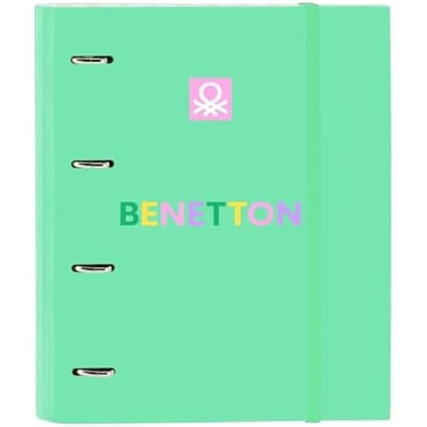Mapp - SAFTA - Benetton Mint - 4 ringar - Hård omslag - 100 A4 ark