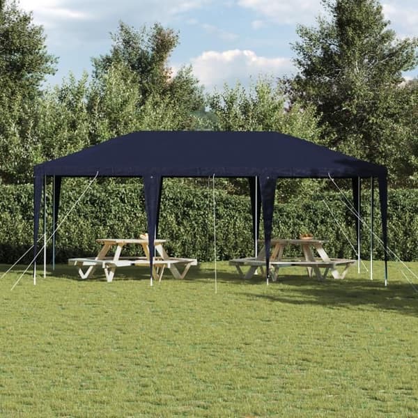 Festtält - 6x4 m - Blå - Polyester - Självbärande