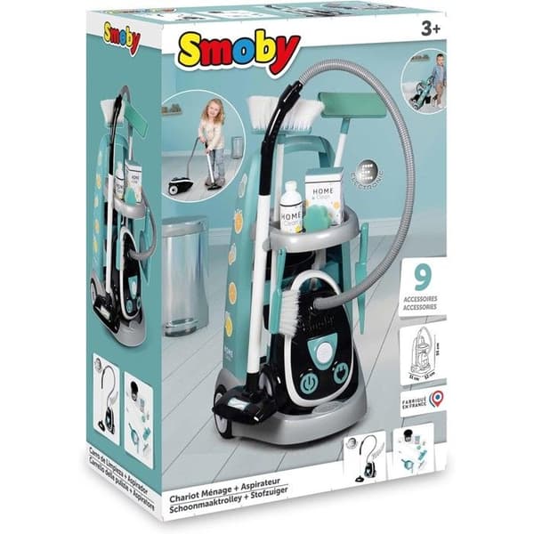 Smoby - Städvagn + Smoby Dammsugare