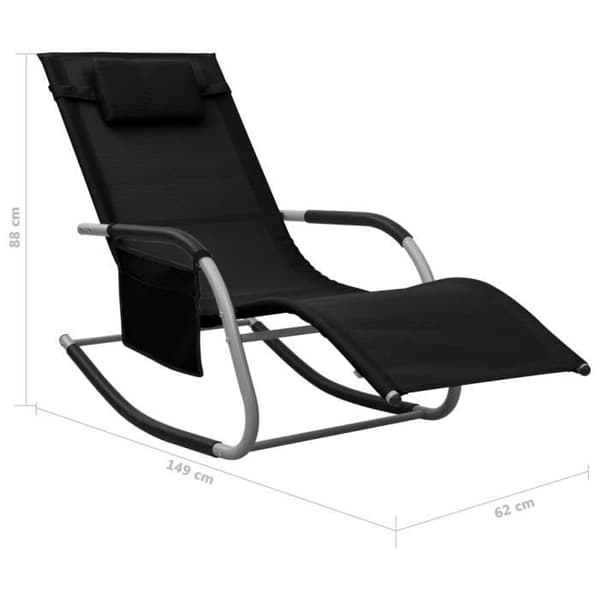 vidaXL Textilene Lounge Chair Svart och Grå