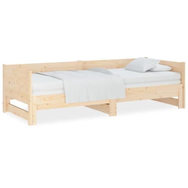 vidaXL Säng utfällbar Solid furu 2x(90x190) cm 820262