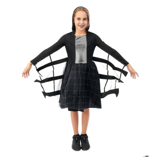 Kostym - LITEN CLOWN - Spindel Flicka - Svart - Polyester - 5-6 år