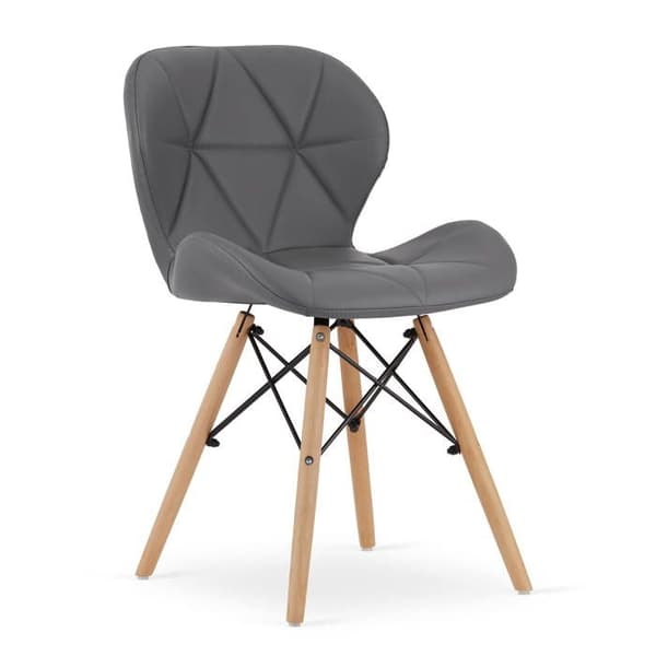 Fauteuil LAGO i grått konstläder x 2