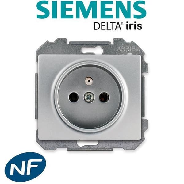 Strömuttagsmekanism - SIEMENS - Delta Iris - 2P+T - Silver - Inomhus