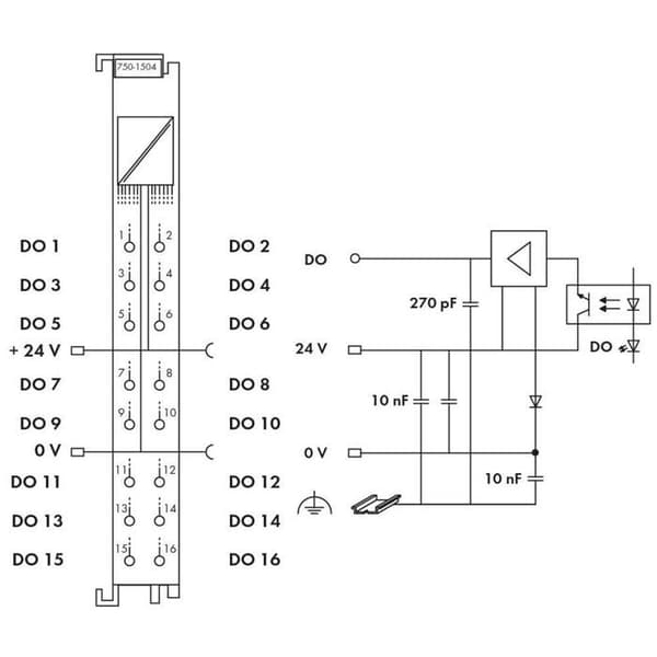 API - WAGO 750-1504 digital outputmodul 24 V/DC 1 st(e)