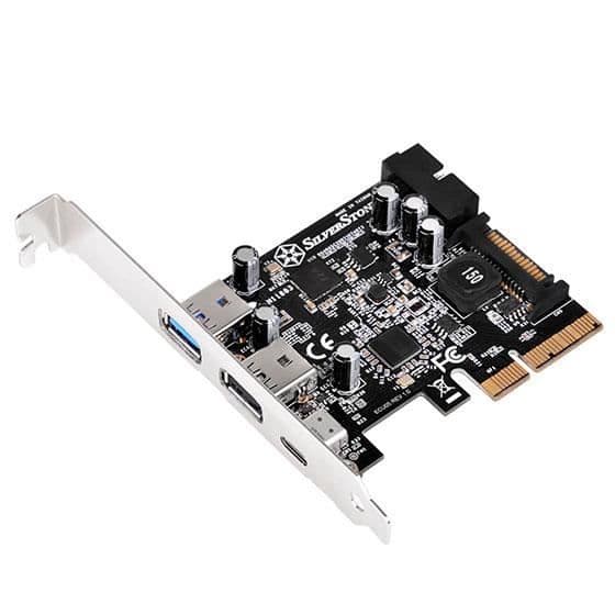 USB- och SATA-kontroller - SilverStone - SST-ECU05 - USB 3.1 Typ C - 2x USB 3.0 Typ A - Intern PCI-E Express