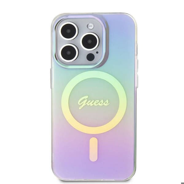 Coque Guess IML Iridescent MagSafe för iPhone 15 Pro Max - Lila