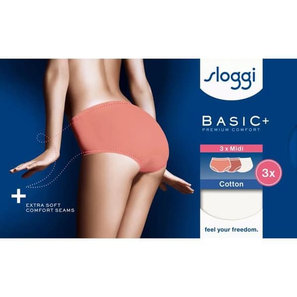 Sloggi Basic+ Midi damunderkläder (x3)