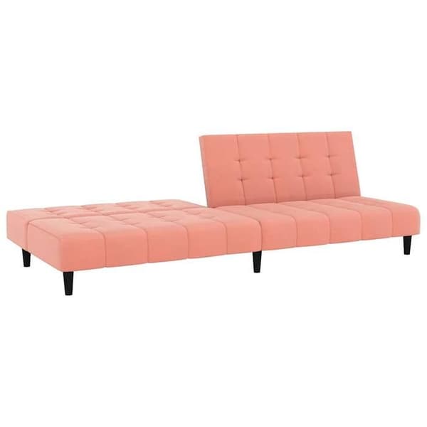 vidaXL 2-sits bäddsoffa Sammetsrosa 375767