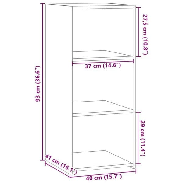 vidaXL Buffé vit 40x41x93 cm ingenjörsträ 846348