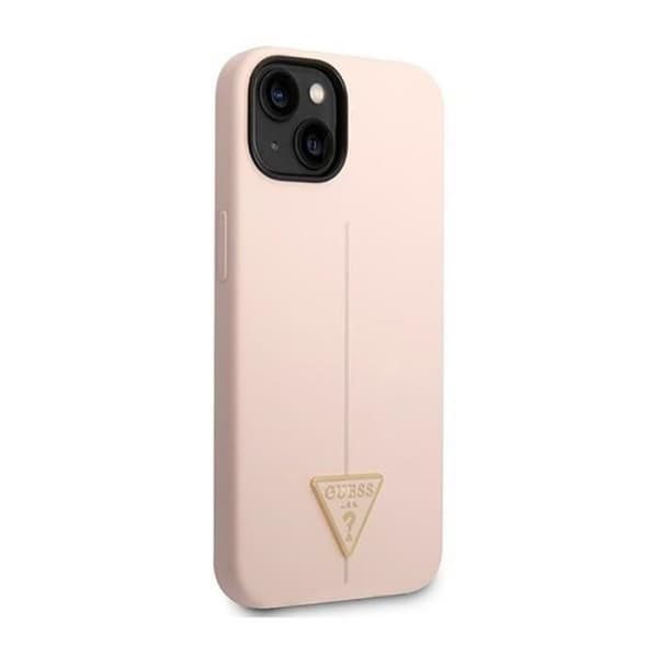 Guess Silicone Triangle Logo - Fodral för iPhone 14 Plus (Rosa) - 3666339065935