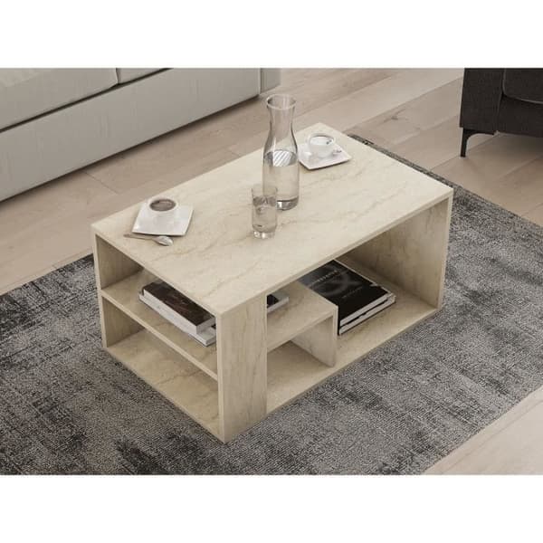 Soffbord - EROS - Rektangulär - Travertin - 80 x 50 x 40 cm