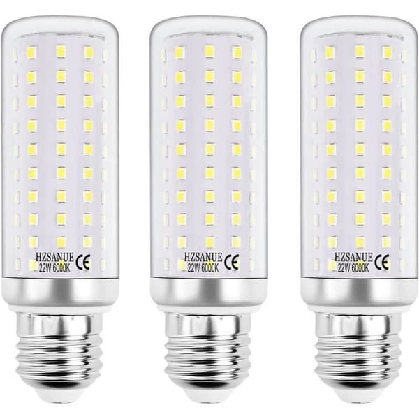 LED-lampa - HZSANUE - 22W - E27 - 6000K (Kallvit) - Pack om 3