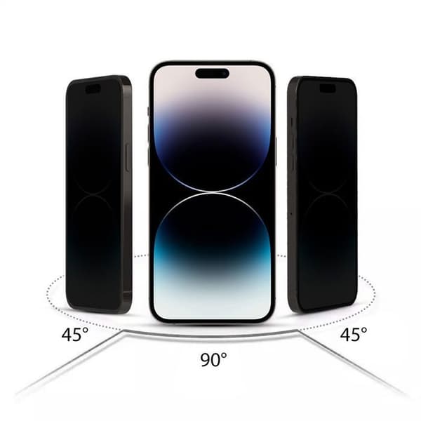Integritetsskydd - HOFI - iPhone 13/13 Pro/14/16E - Antispion - Transparent - Svart