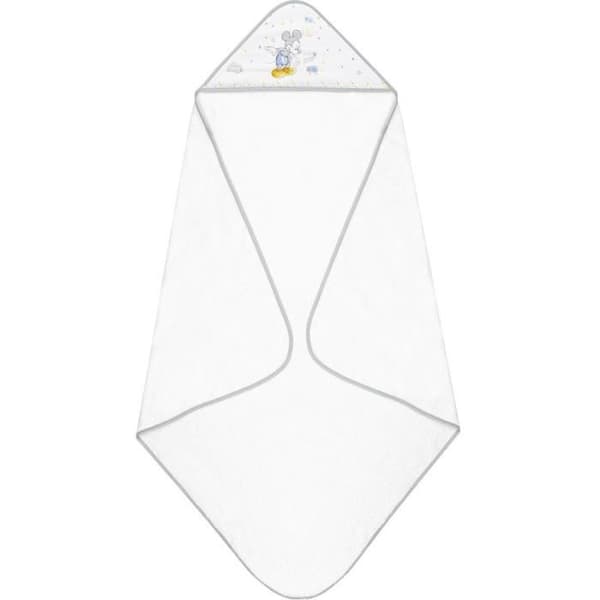 Disney Mickey Mouse junior badkappa 100 cm bomull vit/grå