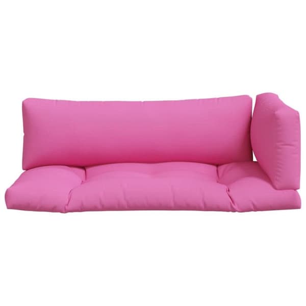Pallkuddar set om 3 rosa Oxford-tyg