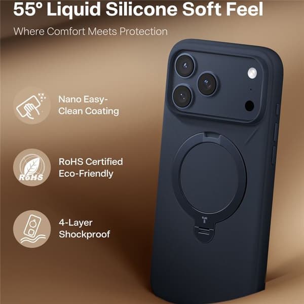 Coque Torras QPRO Silikonserie för iPhone 17 Pro Max - Marinblå