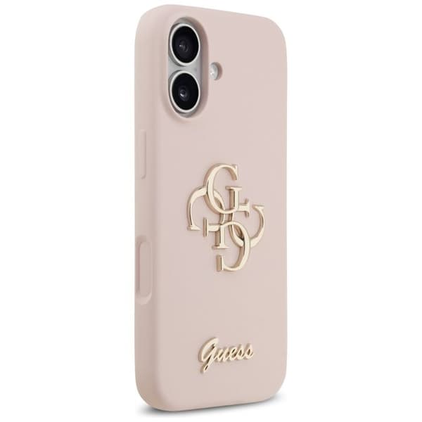 Coque Guess Silicone Big 4G Script för iPhone 17 - Ljusrosa