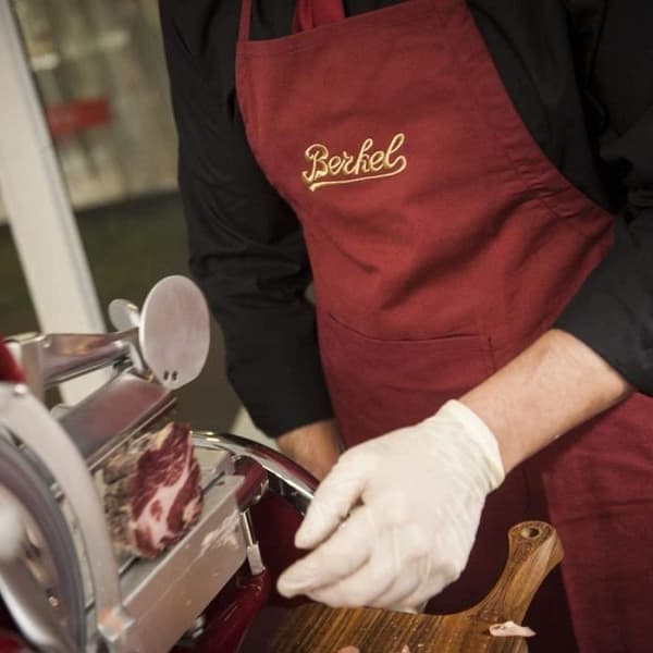 Tablier - BERKEL - DV7700 - Bomull - Antik Röd - Guldbroderi