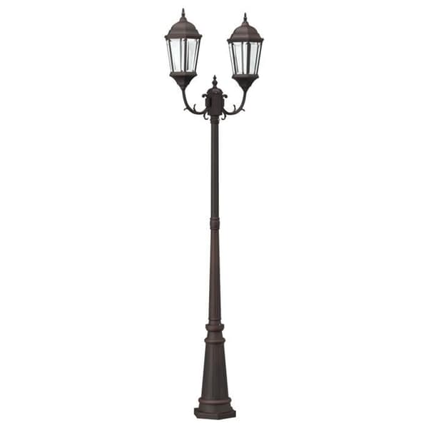 Trädgårdslampa 2 lampor E27 Brons 235 cm Aluminium