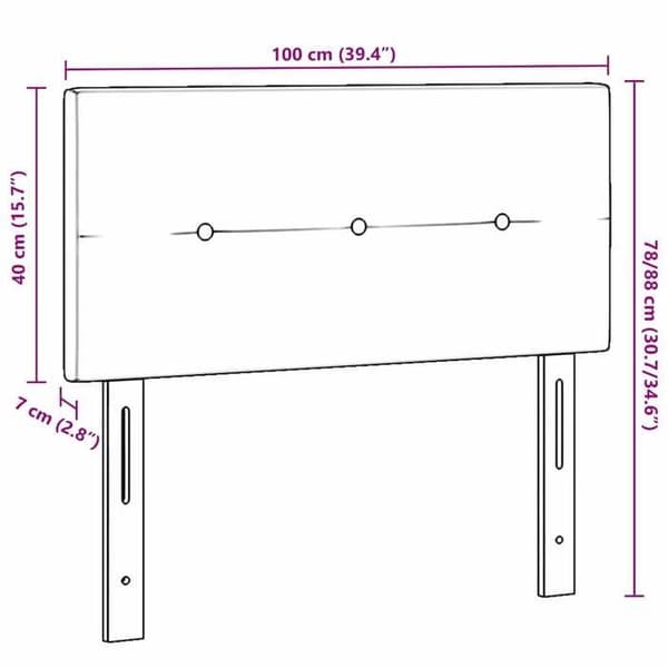vidaXL Huvudgavel Mörkgrå 100 cm Sammet 42007145