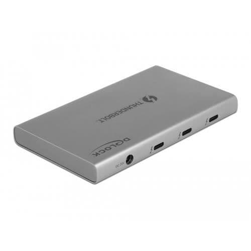 HUB & KONSENTRATOR - DELOCK - 64157 - Thunderbolt 4 - 40000 Mbit/s - Aluminium - Grå