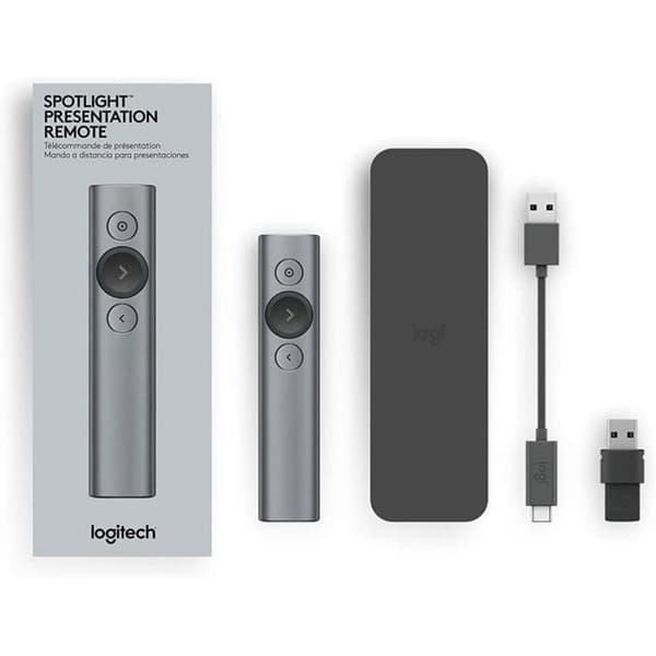 Logitech Spotlight Wireless Presentation Remote Universal Compatibility Slate