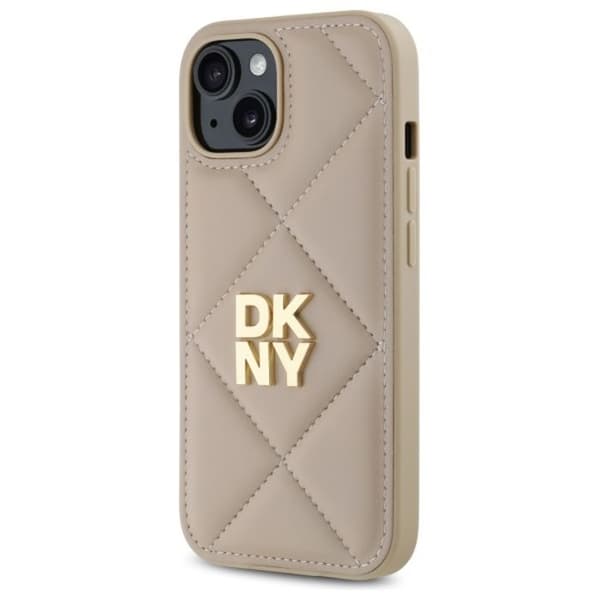 Coque iPhone 15 - DKNY - Matelassé - Läder - Beige - Optimal skydd