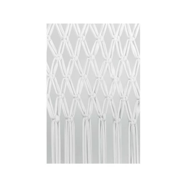 Dörrgardin - MOREL - Makraméflätning - Bomullstrikå - 90 x 200 cm - Vit