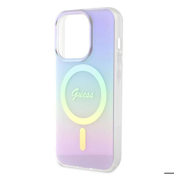 Coque Guess IML Iridescent MagSafe för iPhone 15 Pro Max - Lila