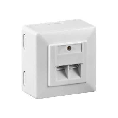 Väggplatta - Wentronic - 68244 - Vit - 2 portar - Klar att installera