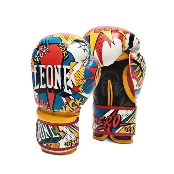 Boxningshandskar - Leone - Hero - Vit - 6 oz - PU med förformad skum.