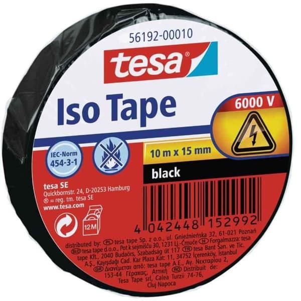 ISO TAPE isoleringstejp - TESA - 15 mm x 10 m - Röd