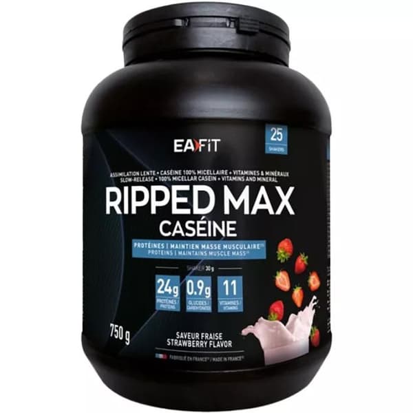 Eafit ripped max kasein jordgubb 750g