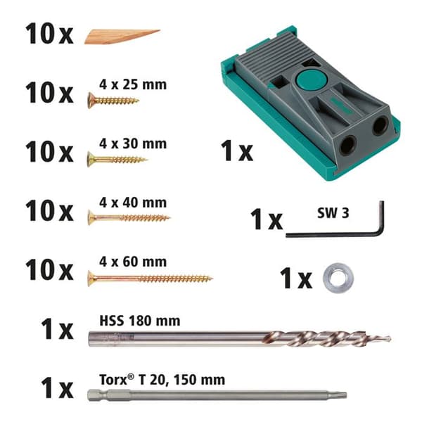 wolfcraft Torx Pocket Hole Carpentry Jig Set 4642100