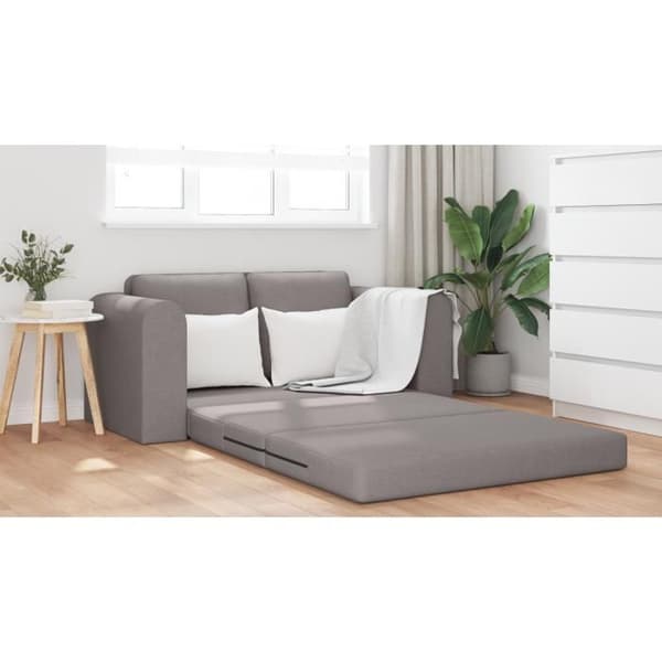 Sängsoffa - 2 i 1 - Taupe - Polyester tyg - 148x71x83 cm