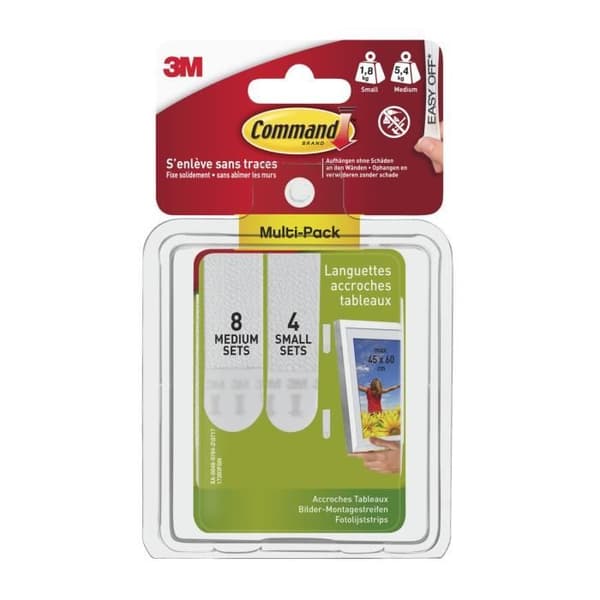 3M Tabs fästbräda sortiment - Vit - 18PM + 16MM