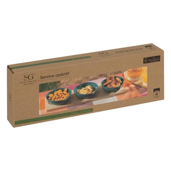 Servis Apéritif 4 Delar "Yucatan" 32cm Beige