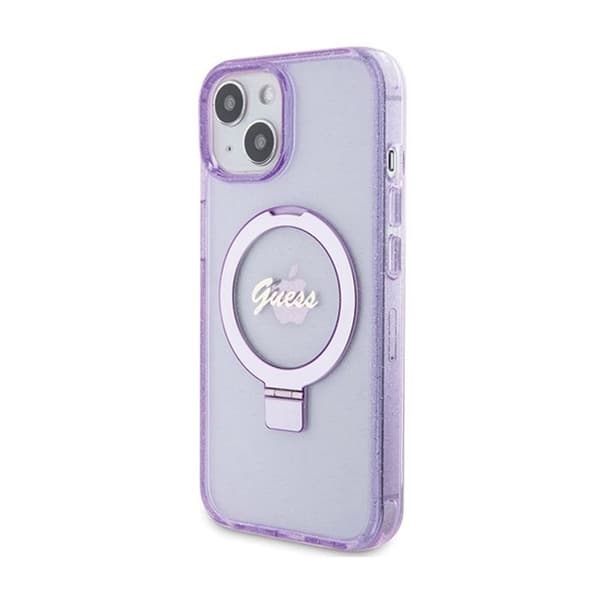 Mobilskal - Guess - iPhone 15 Plus - Lila - Glitter - MagSafe