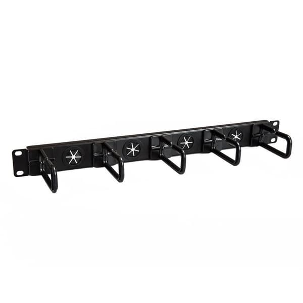 Kabelguide 19 - STARTECH - 1U-panel - Kabelhantering - 5 ringar - 4 öppningar