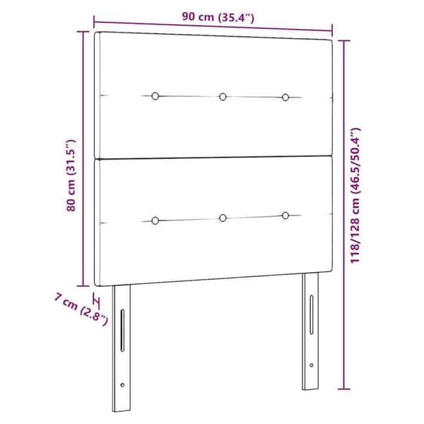 vidaXL Sänggavel Ljusgrå 90 cm Sammet 3337802