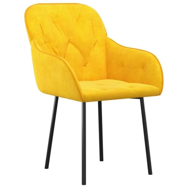 vidaXL Matsalsstolar 2 st Gul Sammet 344852