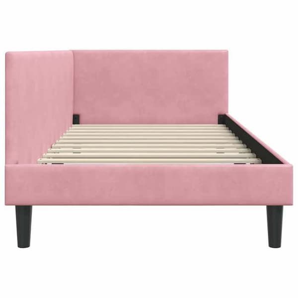 vidaXL Hörnsäng Rosa 100 cm x 200 cm Sammet 42016239