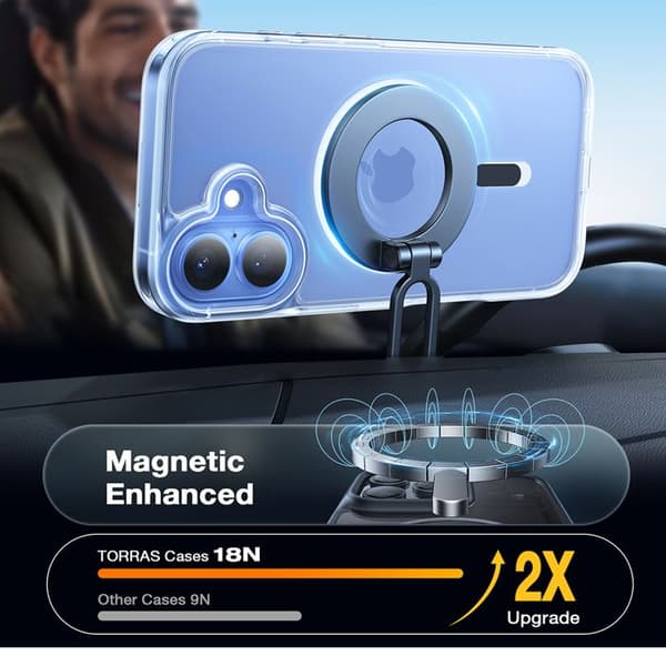 Coque Torras Diamond MagSafe Series för iPhone 16 - Klar