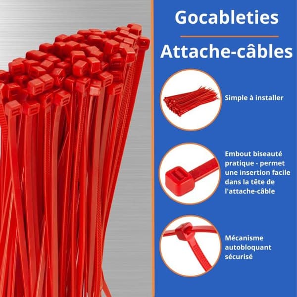 Klämma - låsring Gocableties - GCT10025RED