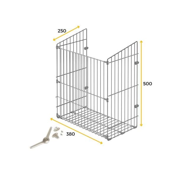 -Emuca Tvättkorg med fällbara dörrar, modul 450mm, stål, förkromad
