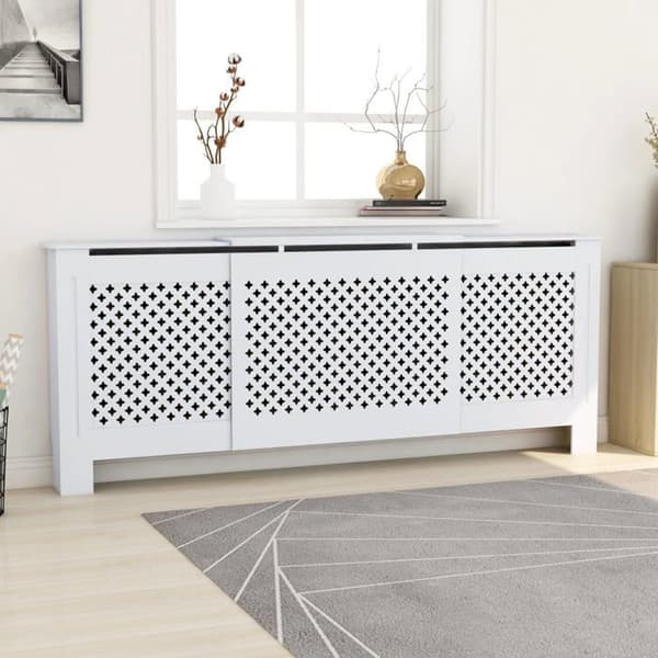 vidaXL Kylarskydd MDF Vit 205 cm 325555