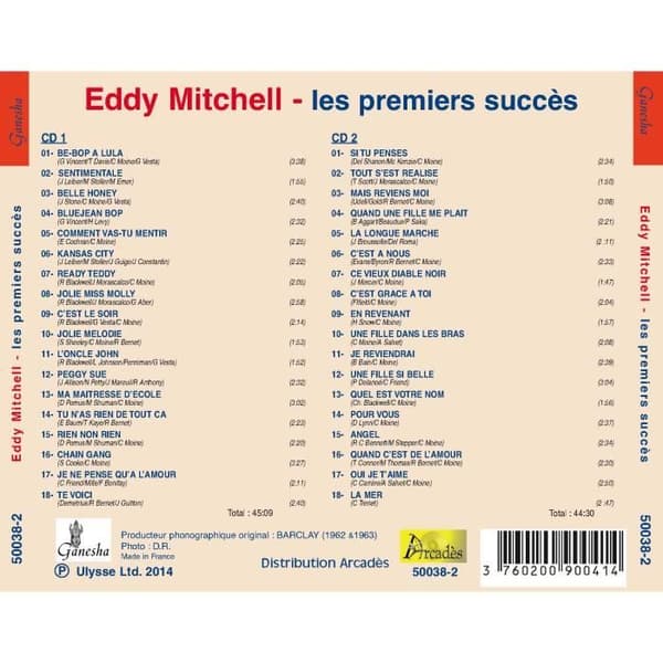 Eddy Mitchell - De första framgångarna (2 CD)